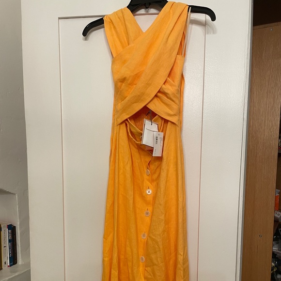 Nanushka Soffio Halter Linen Midi Dress - Picture 4 of 5